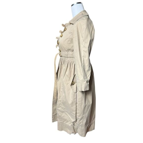 Diane Von Furstenberg Women’s Tan Tie Waist Trench Coat Size 2 - Picture 5 of 13
